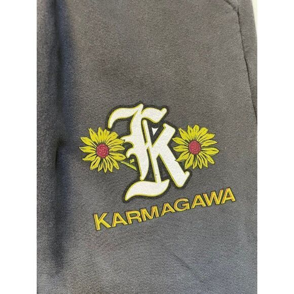 Karmagawa Sunflower Open Hem Sweatpants Men Small Gray - Picture 3 of 7